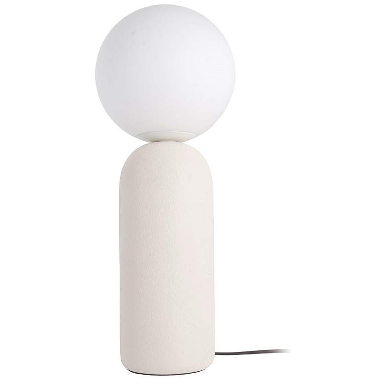Image 1 Toria 20.5 inch High Matte White Table Lamp With White Glass Shade