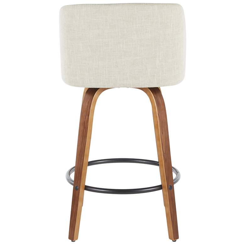 Image 5 Toriano Counter Stool in Walnut and Cream Fabric by LumiSource Pair more views