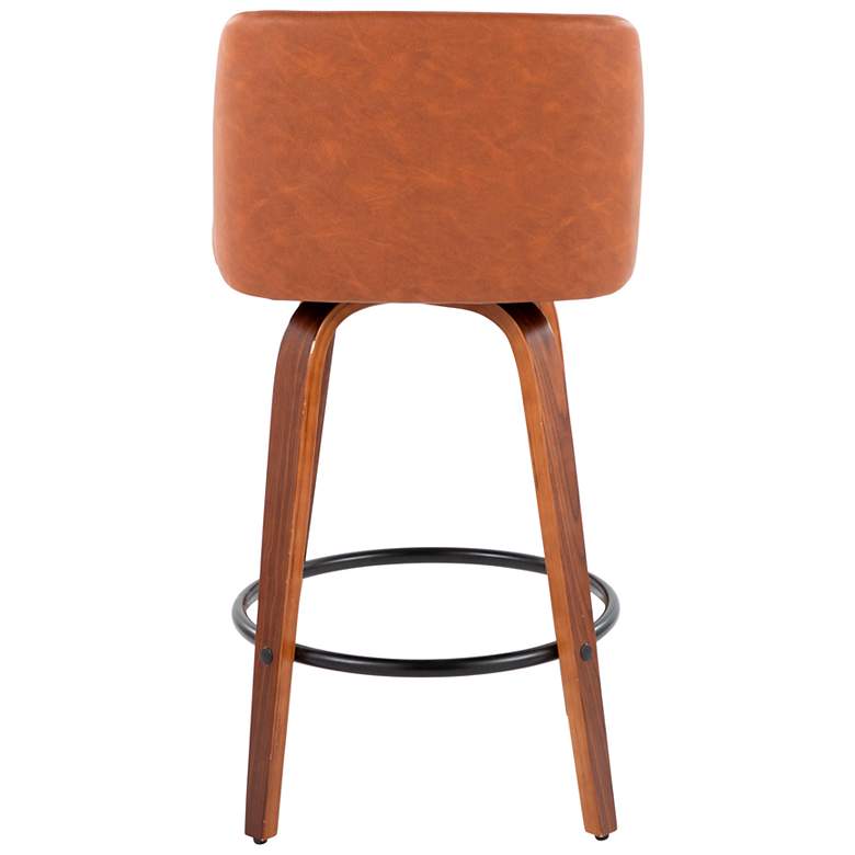 Image 5 Toriano Counter Stool Walnut Camel PU by LumiSource Pair more views