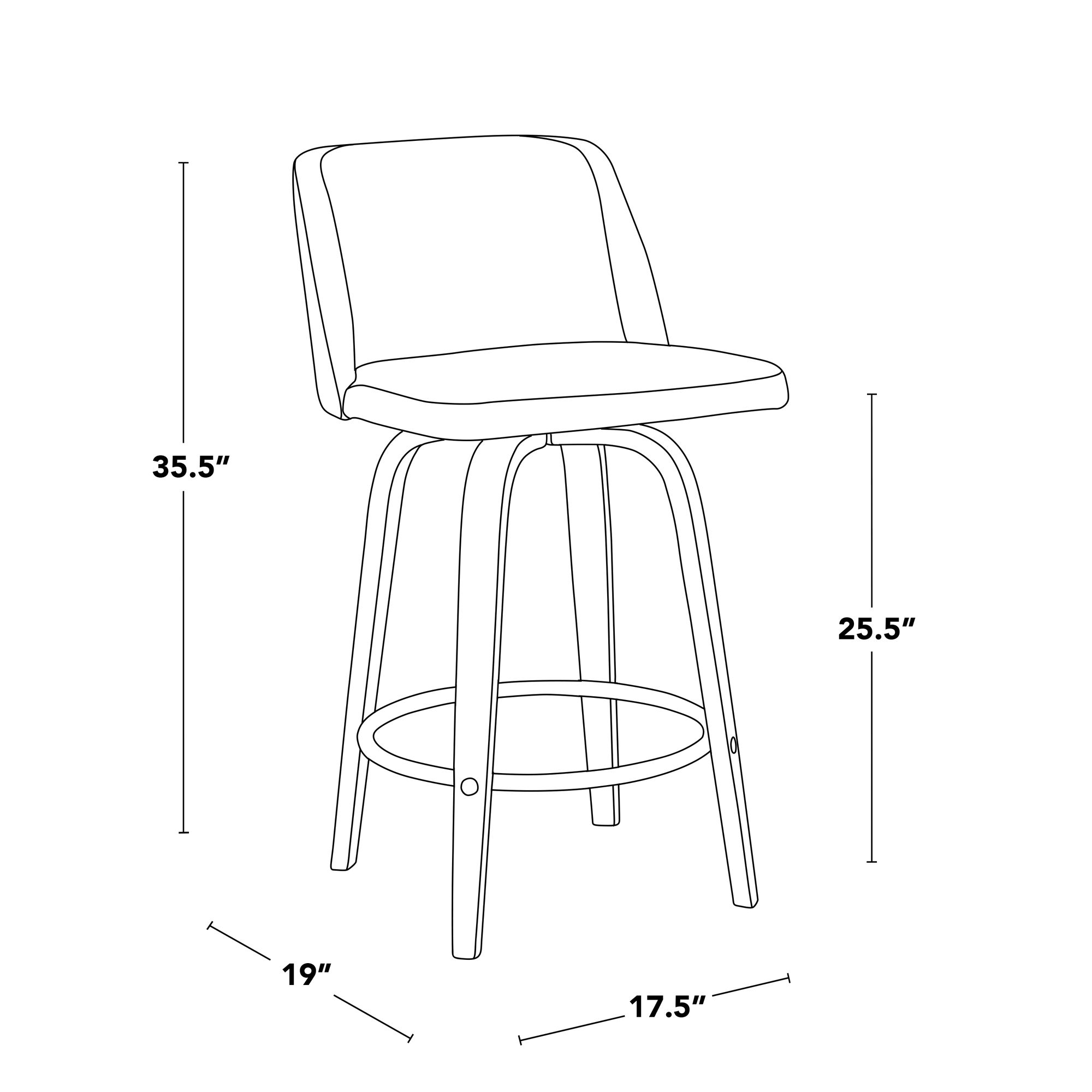 Toriano Counter Stool Walnut Camel PU by LumiSource Pair