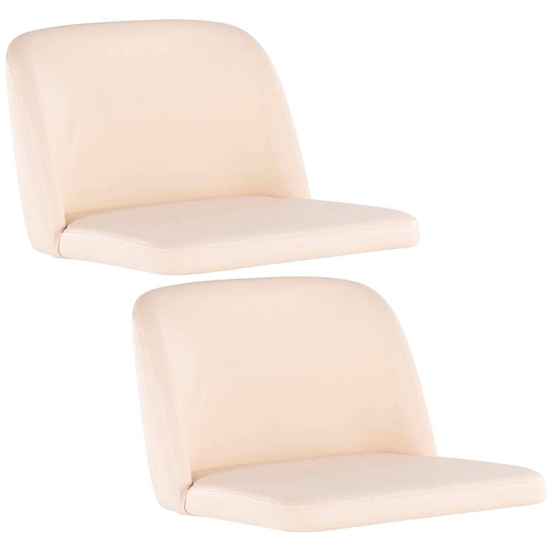 Image 1 Toriano Cream Faux Leather Seats Only Set of 2