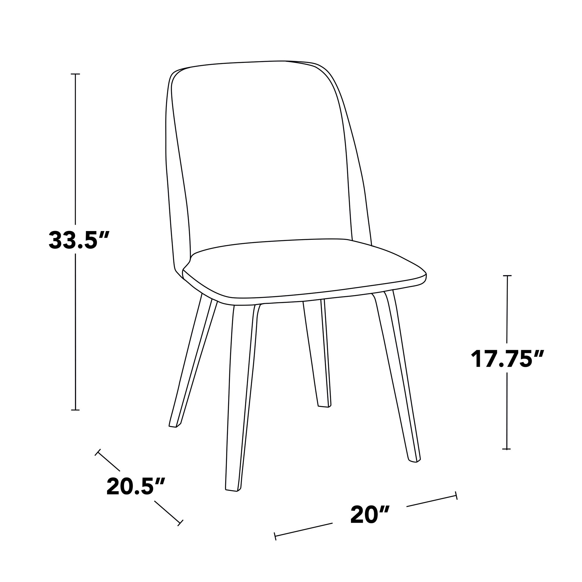 Toriano Dining Chair in Natural Wood and Cream Fabric by LumiSource Pair