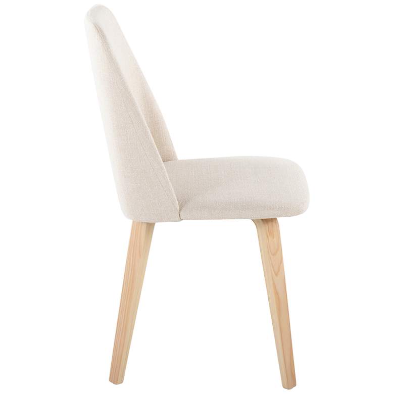 Image 3 Toriano Dining Chair in Natural Wood and Cream Fabric by LumiSource Pair more views