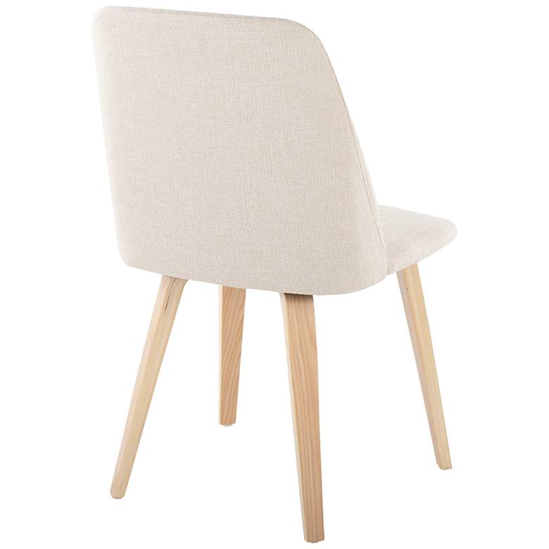 Image 4 Toriano Dining Chair in Natural Wood and Cream Fabric by LumiSource Pair more views
