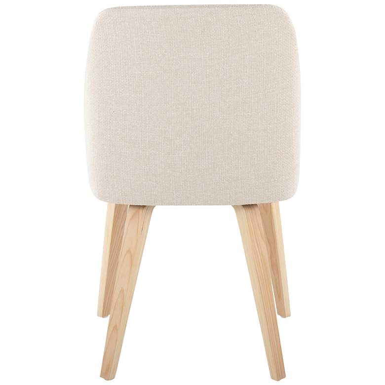 Image 5 Toriano Dining Chair in Natural Wood and Cream Fabric by LumiSource Pair more views