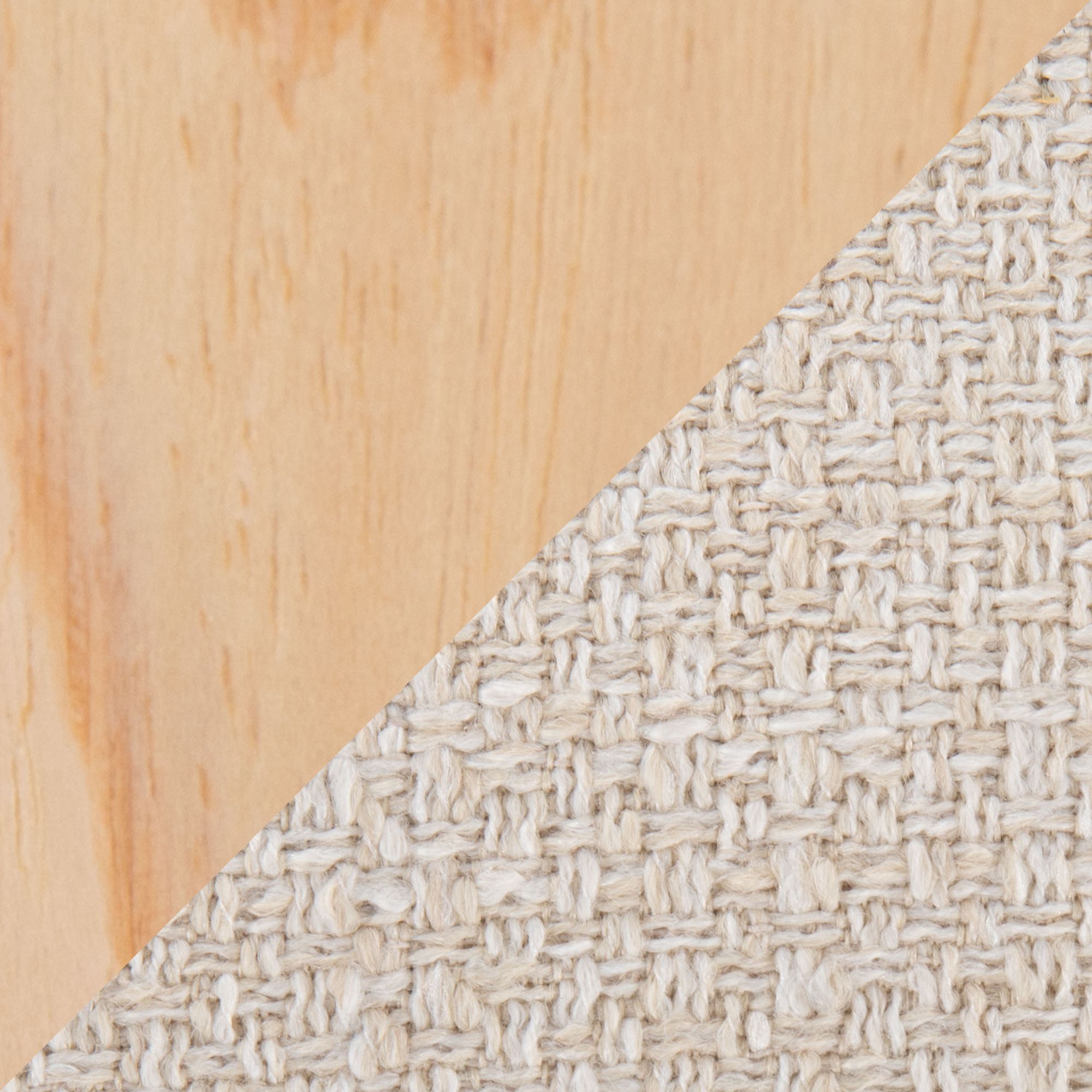 Toriano Dining Chair in Natural Wood and Cream Fabric by LumiSource Pair