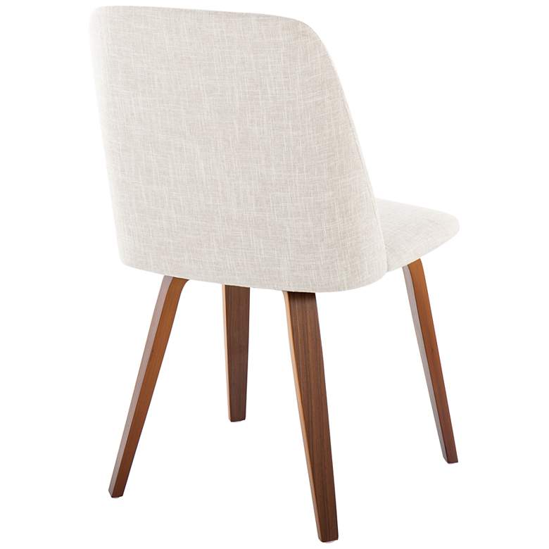 Image 4 Toriano Dining Chair in Walnut and Beige Fabric by LumiSource Pair more views