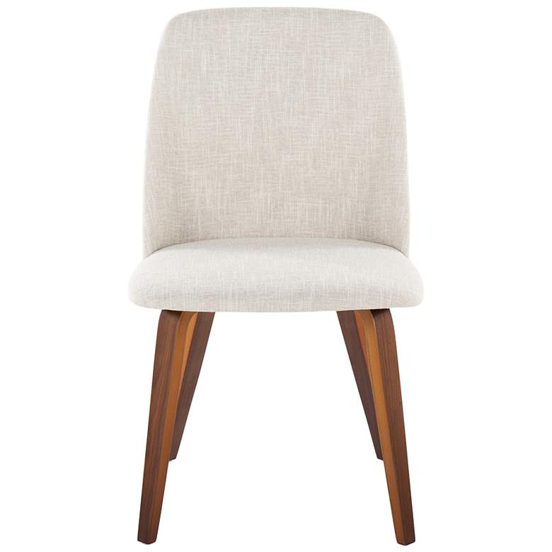 Image 6 Toriano Dining Chair in Walnut and Beige Fabric by LumiSource Pair more views