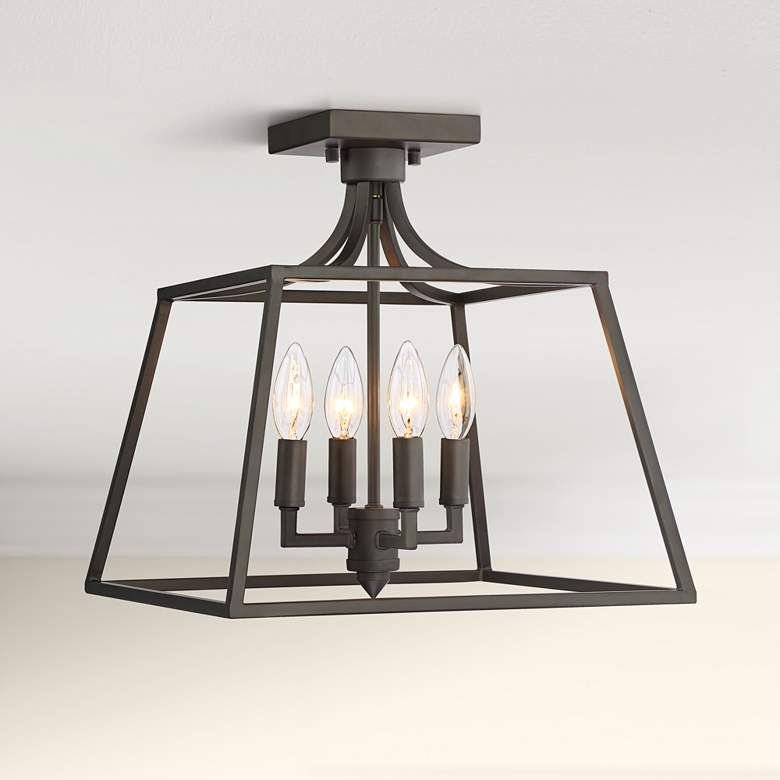 Image 1 Torin 14" Wide Bronze 4-Light Ceiling Light