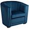 Torini Channel Tufted Blue Velvet Accent Chair