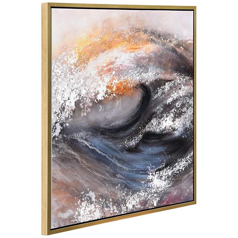 Image 6 Tornado 36 inch Square Textured Metallic Framed Canvas Wall Art more views