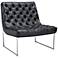 Toro Bonded Black Leather Button Tufted Accent Chair