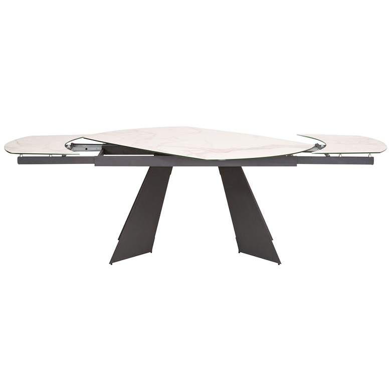 Image 1 Torque 94 1/2"W Dark Gray and White Extendable Dining Table