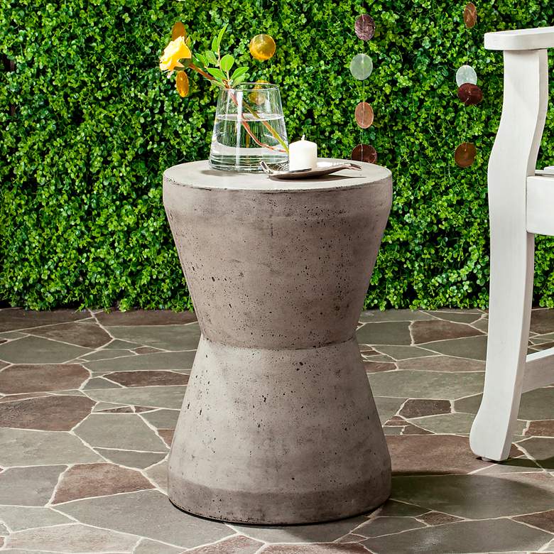 Image 1 Torre Dark Gray Concrete Indoor-Outdoor Accent Table
