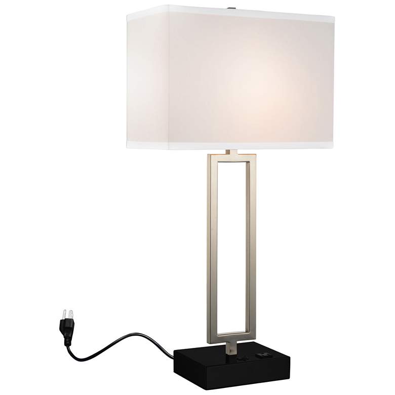 Image 1 Torren 1 Light Table Lamp With Satin Nickel Finish