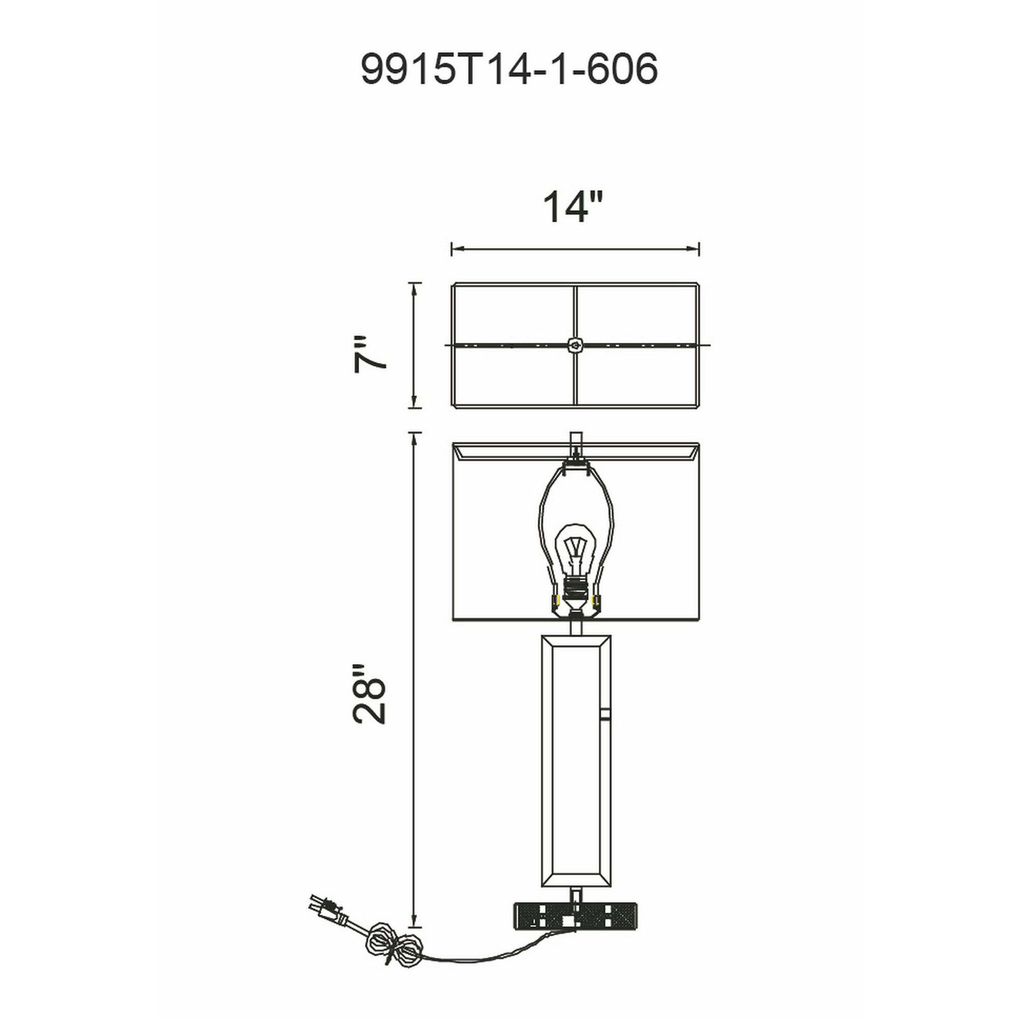 Image 7 Torren 1 Light Table Lamp With Satin Nickel Finish more views
