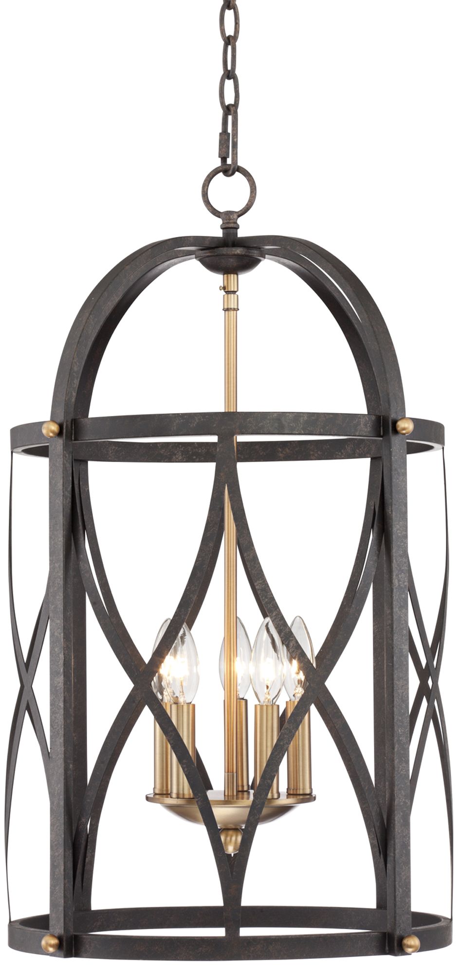 Torrison 5-Light 16" Wide Dark Bronze Foyer Chandelier