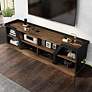 1_Torriston 70 3/4" Wide Light Hickory 8-Shelf 2-Door TV Stand