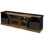 4_Torriston 70 3/4" Wide Light Hickory 8-Shelf 2-Door TV Stand more views