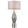 Torrontes Brushed Nickel and Blue Glass Table Lamp