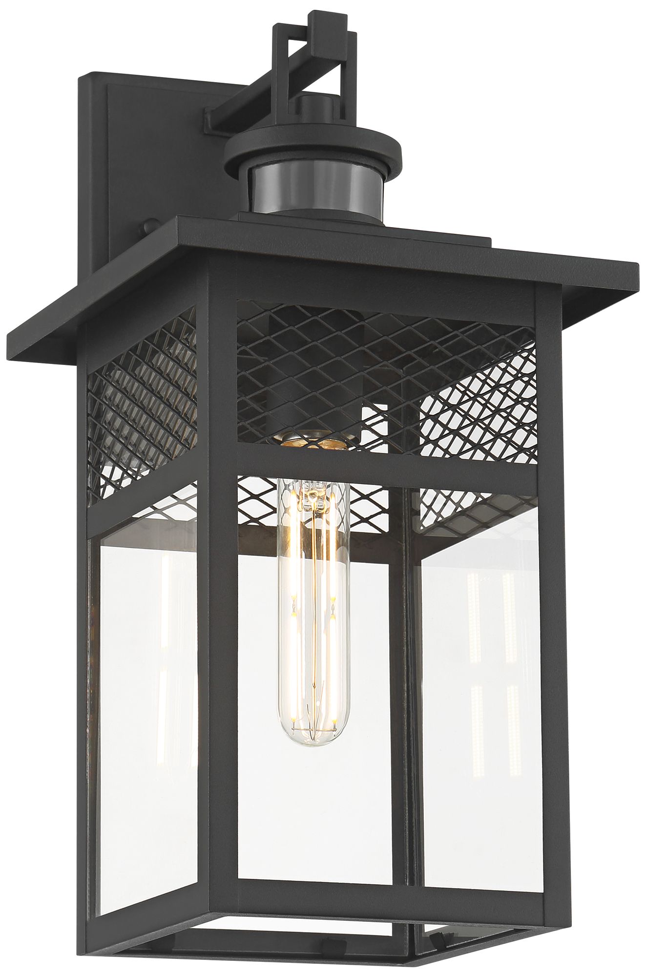 Image 6 Torse 15" High Textured Black Motion Sensor Outdoor Wall Light more views