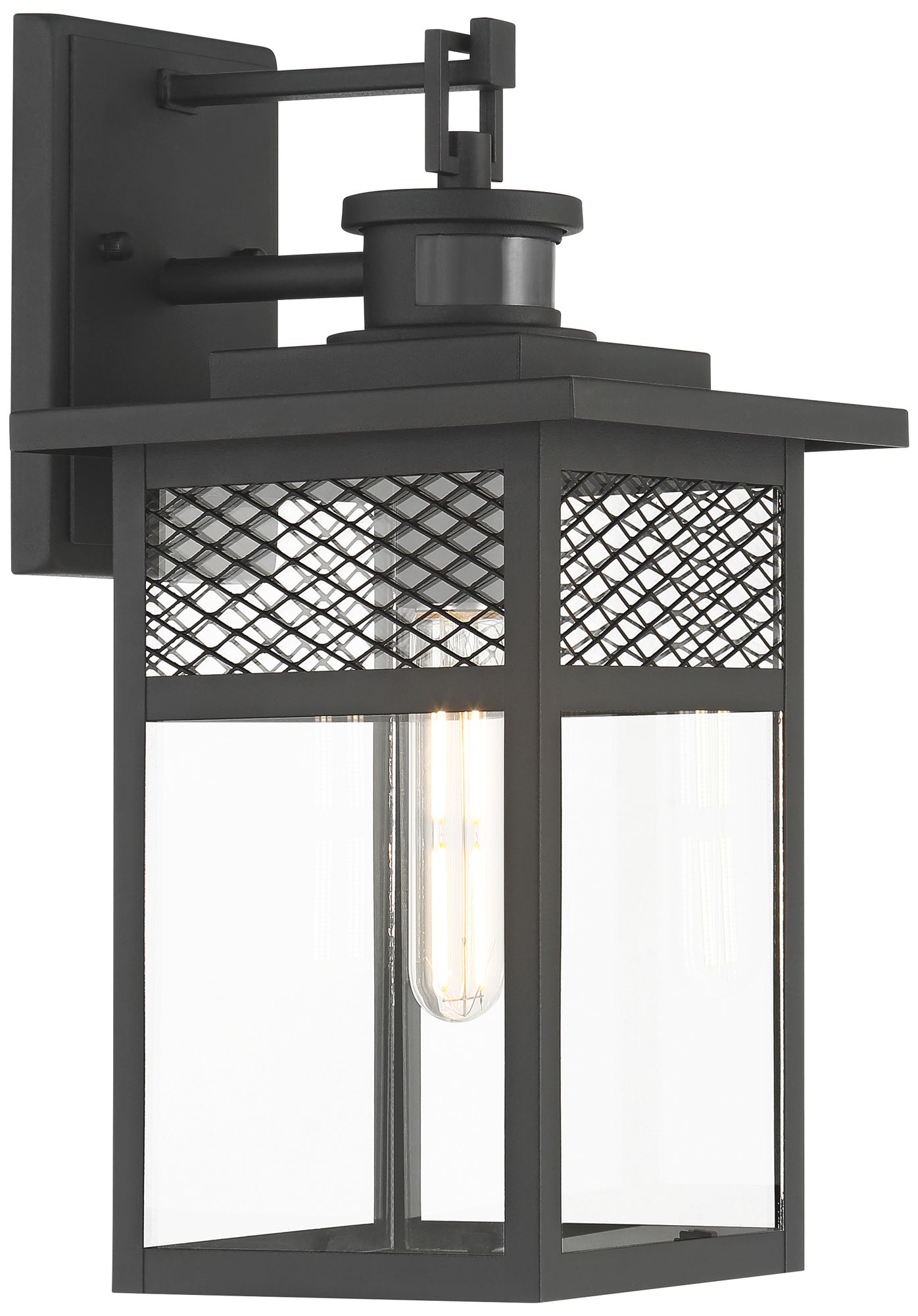 Image 7 Torse 15" High Textured Black Motion Sensor Outdoor Wall Light more views