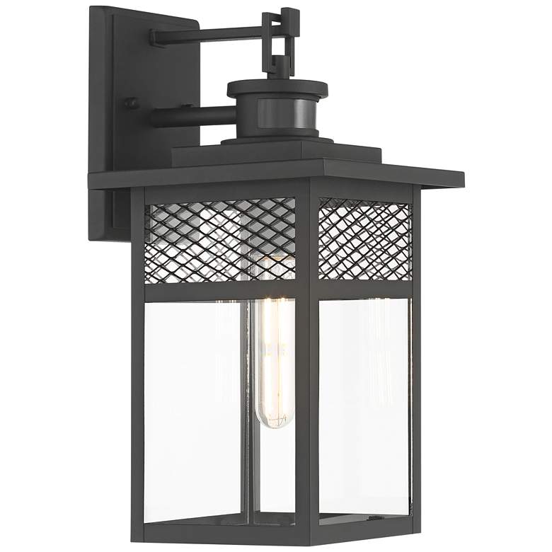 Image 7 Torse 15" High Textured Black Motion Sensor Outdoor Wall Light more views