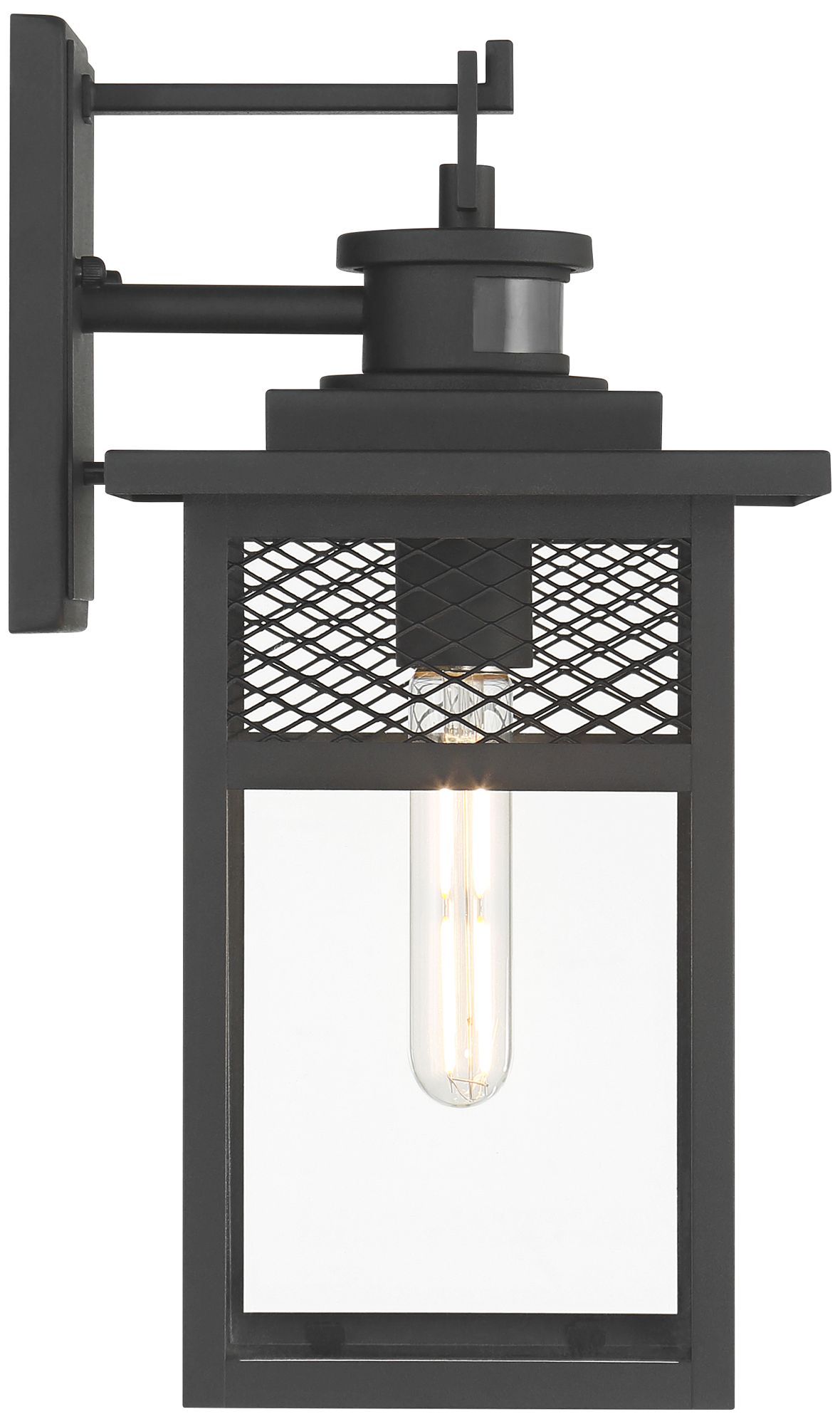 Torse 15" High Textured Black Motion Sensor Outdoor Wall Light