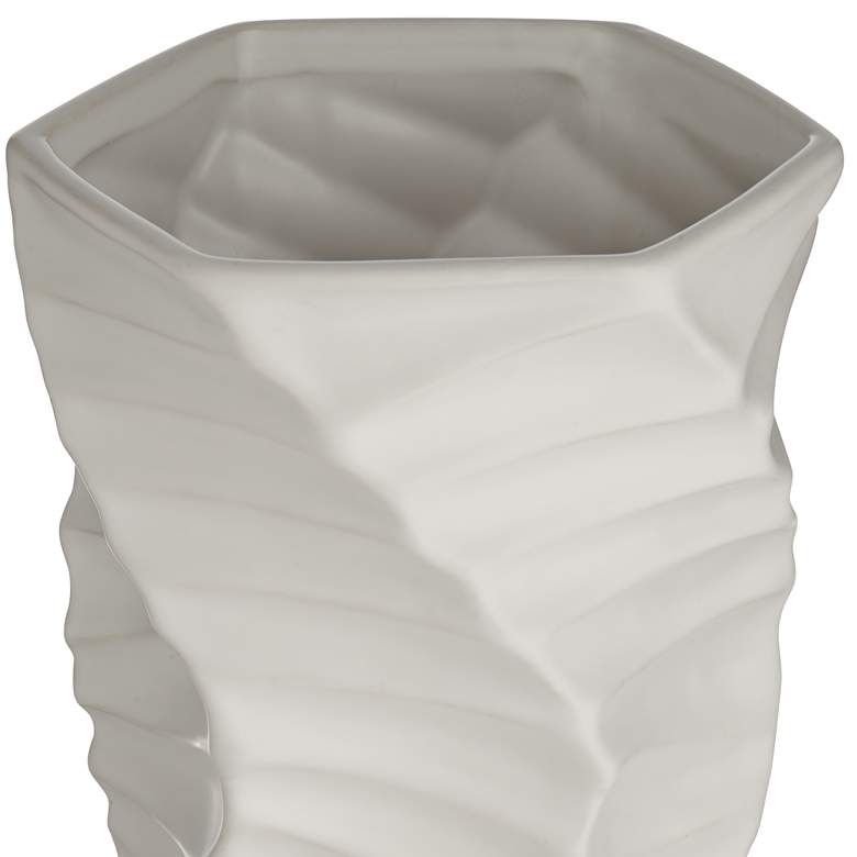 Image 4 Torsion 12 1/2" High Matte White Decorative Vase more views
