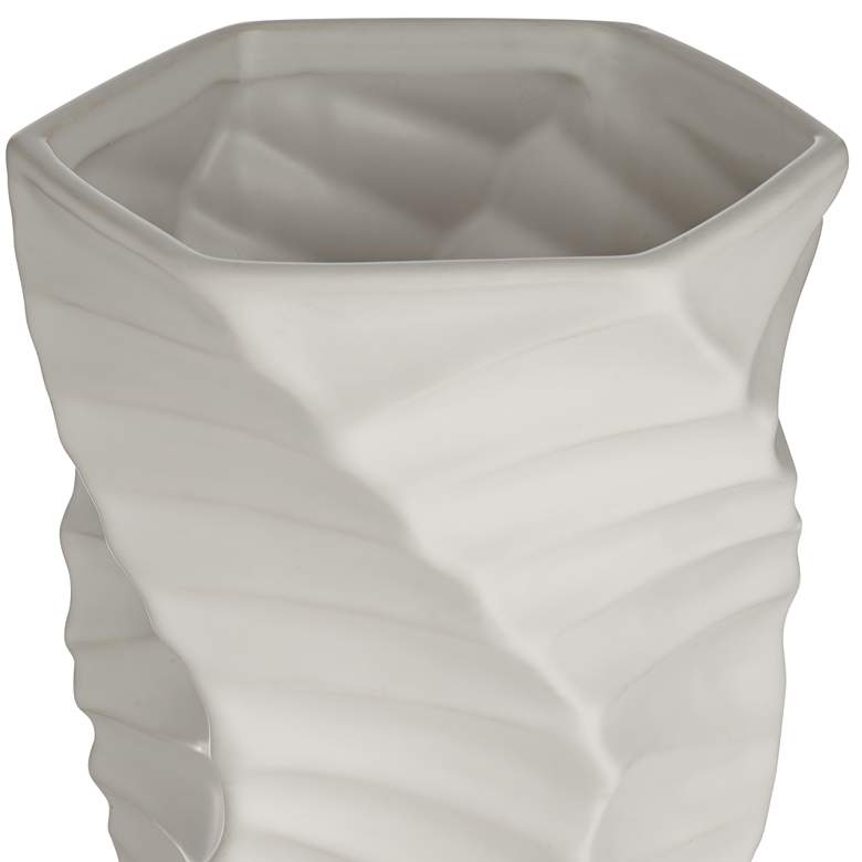 Image 4 Torsion 12 1/2 inch High Matte White Decorative Vase more views