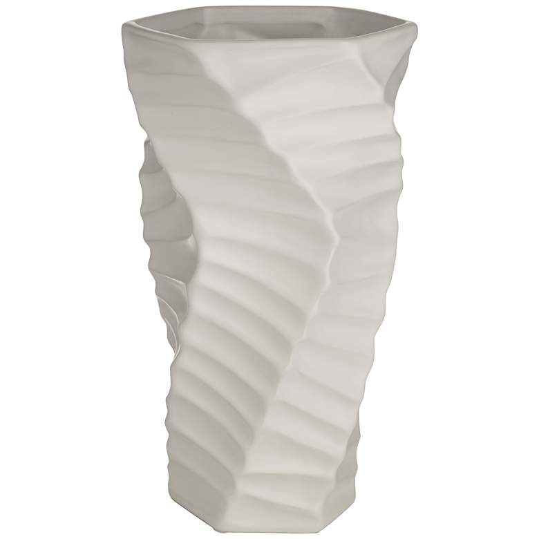 Image 5 Torsion 12 1/2" High Matte White Decorative Vase more views