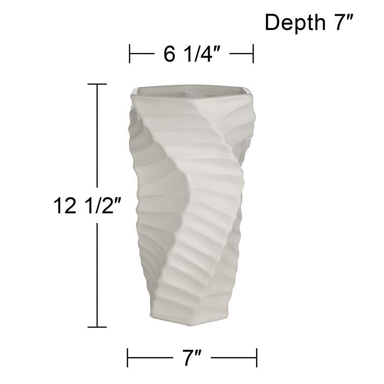 Image 6 Torsion 12 1/2" High Matte White Decorative Vase more views