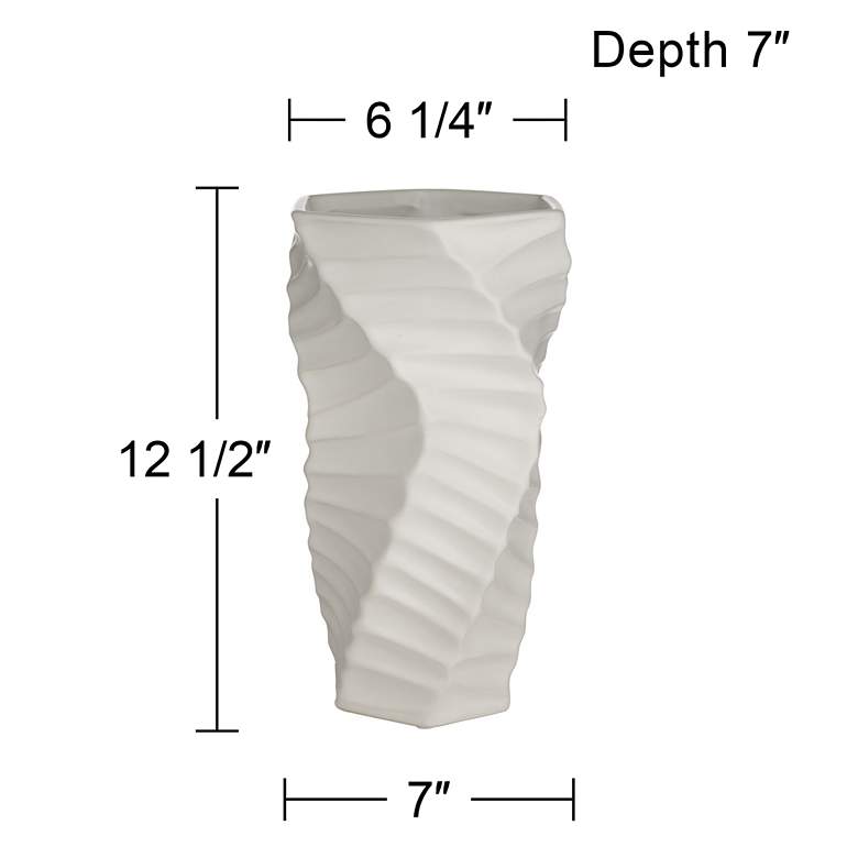 Image 6 Torsion 12 1/2 inch High Matte White Decorative Vase more views