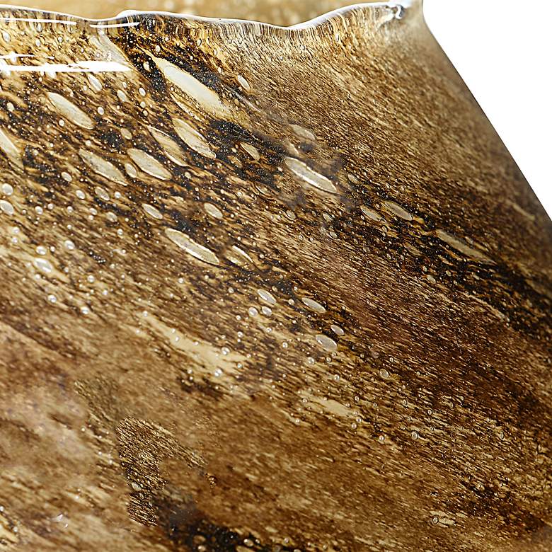Image 3 Tortoise 9" Wide Bubbled Tortoise Shell Glass Vases Set of 2 more views
