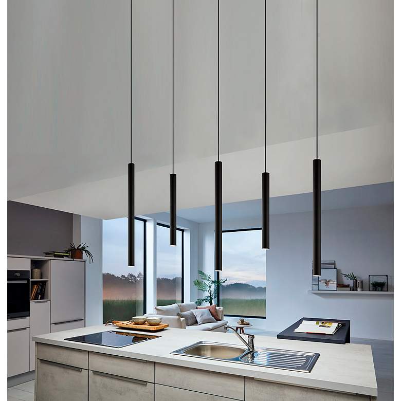 Image 4 Tortoreto - 1-Light LED Single Tube Pendant - Matte Black more views