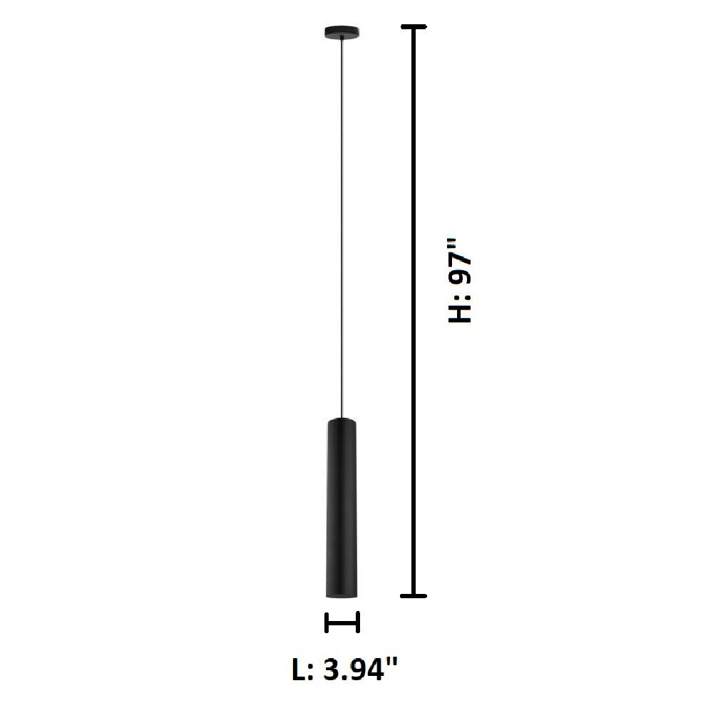 Thumbnail2 of Tortoreto - 1-Light Single Tube Pendant - Matte Black - 97 Inches more views