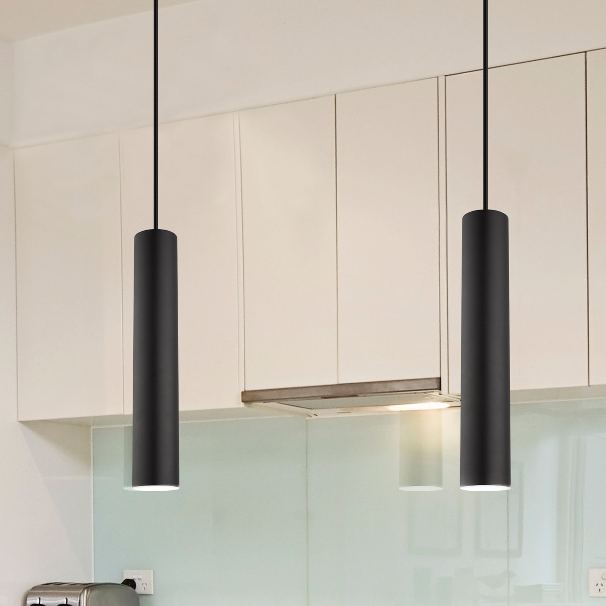Thumbnail4 of Tortoreto - 1-Light Single Tube Pendant - Matte Black - 97 Inches more views
