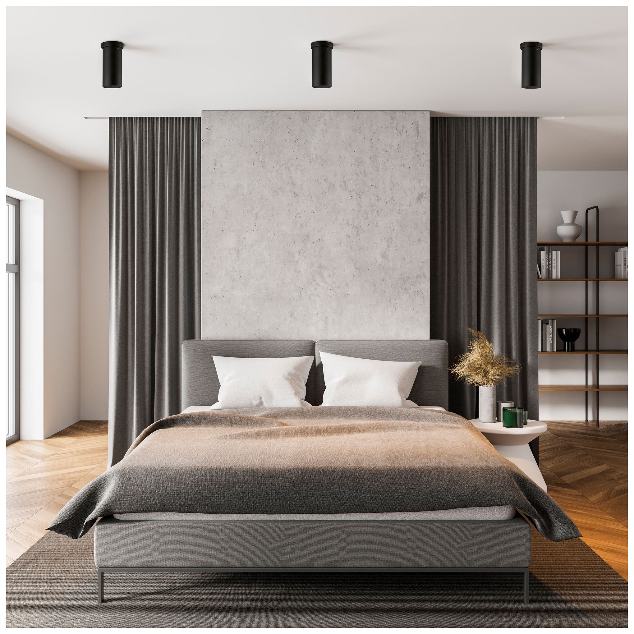 Image 4 Tortoreto - 9 inch Single Tube Ceiling Light - Matte Black Finish more views