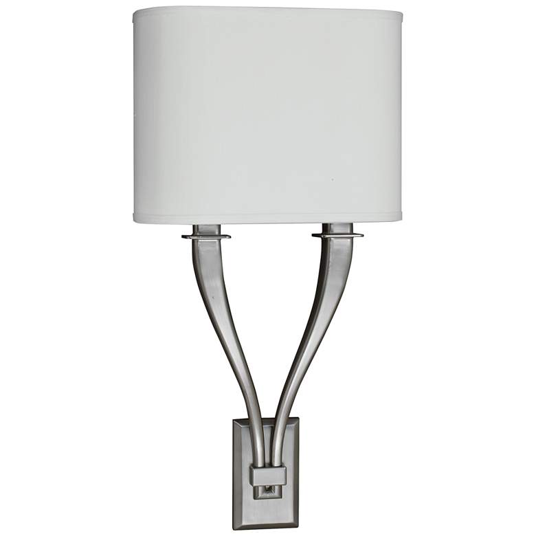 Image 1 Tory 22 3/4 inch High Satin Nickel 2-Arm LED Wall Sconce