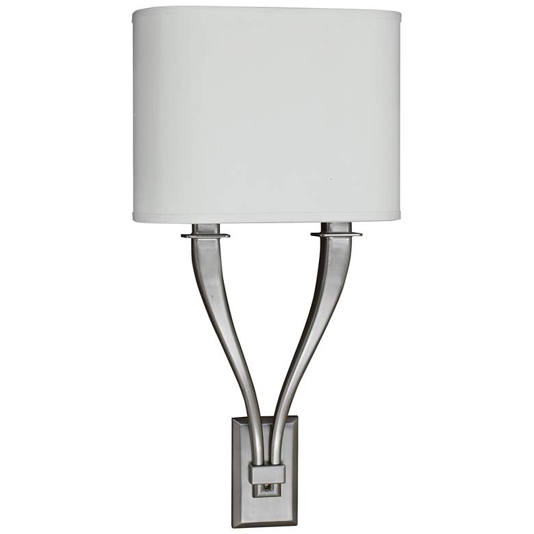 Image 1 Tory 22 3/4" High Satin Nickel 2-Arm LED Wall Sconce