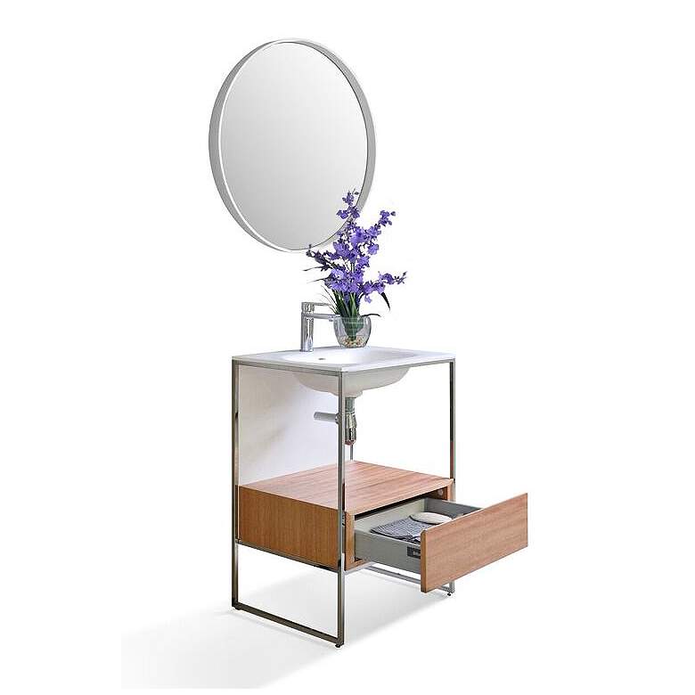 Image 2 Tory 24 inch Natural Walnut 1-Drawer Single Sink Vanity Set more views