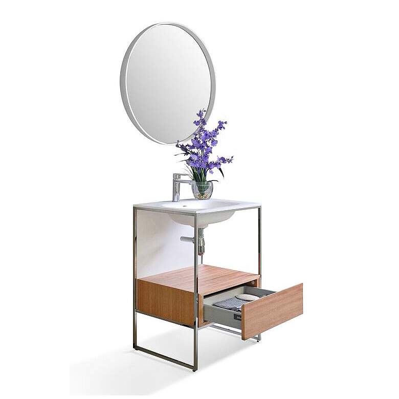 Image 2 Tory 24" Natural Walnut 1-Drawer Single Sink Vanity Set more views