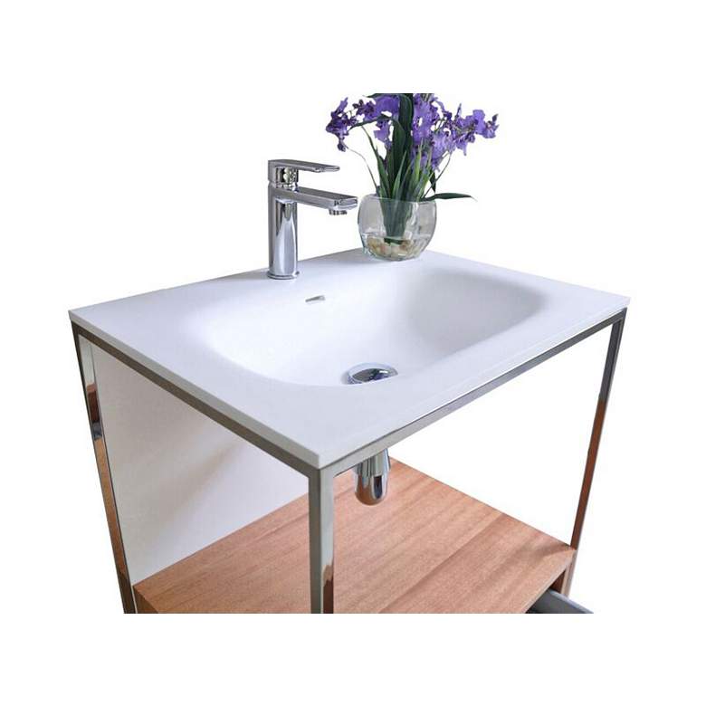 Image 5 Tory 24 inch Natural Walnut 1-Drawer Single Sink Vanity Set more views