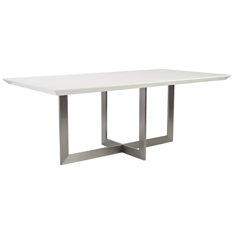 Image 1 Tosca White and Brushed Steel Dining Table