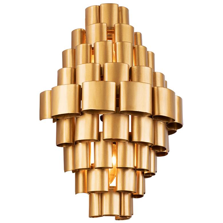 Image 2 Totally Tubular 2-Lt Sconce - Antique Gold & Carbon Black more views