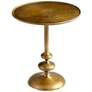Tote 20" Wide Antique Brass Round Pedestal Side Table