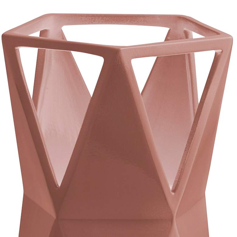 Image 2 Totem 11 3/4" High Gloss Blush Ceramic Portable Accent Table Lamp more views