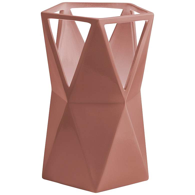 Image 1 Totem 11 3/4 inch High Gloss Blush Ceramic Portable LED Accent Table Lamp