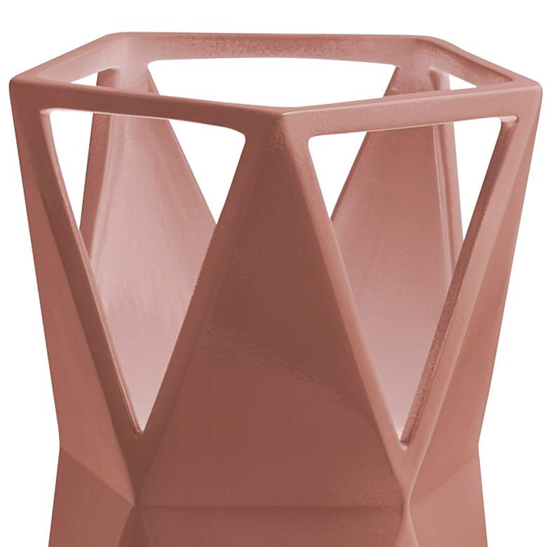Image 2 Totem 11 3/4 inch High Gloss Blush Ceramic Portable LED Accent Table Lamp more views