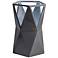 Totem 11 3/4" High Gloss Gray Ceramic Portable Accent Table Lamp